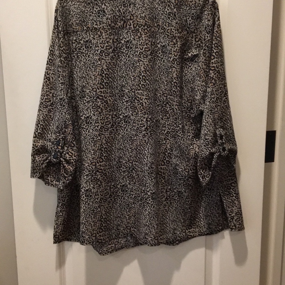 Elementz Animal Print Button Down Collar Top Blou… - image 7